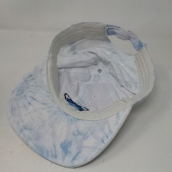 Butterfly Strapback Hat Multi One Size Embroidered Adjustable Tie Dye - Picture 6 of 6
